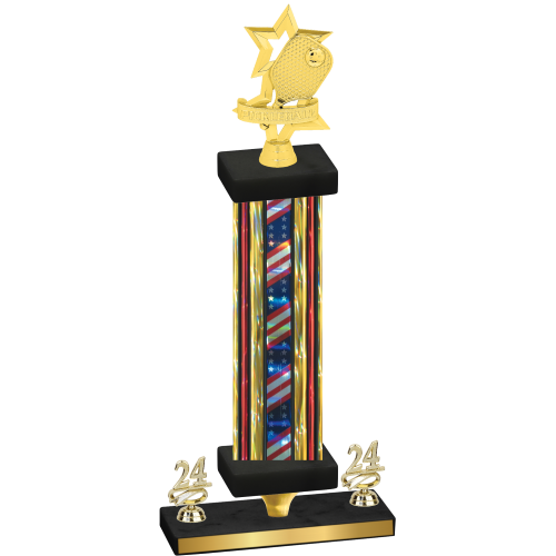 Premium Single Flag USA Year Pickleball Trophy