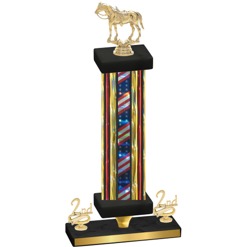 Premium Single Flag USA Second Place Horses Trophy