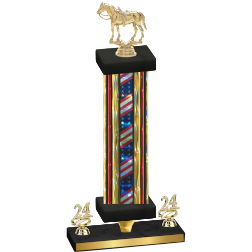Premium Single Flag USA Year Horses Trophy