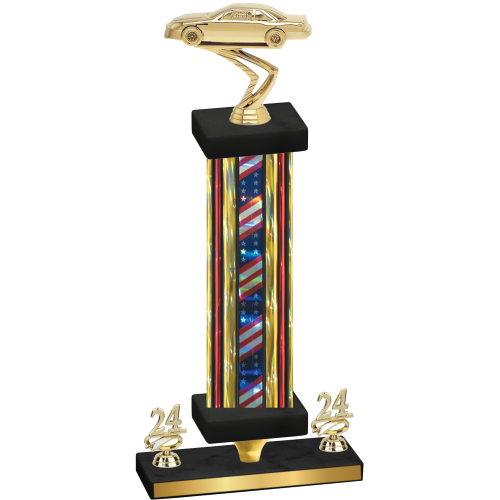 Premium Single Flag USA Year Cars Trophy