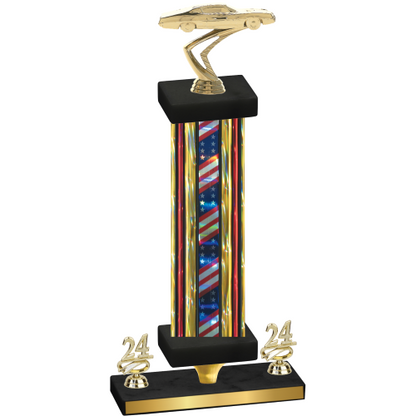 Premium Single Flag USA Year Cars Trophy