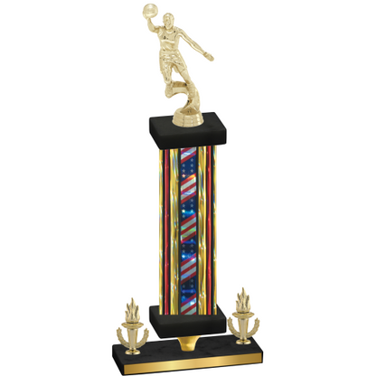 Premium Single Flag USA Victory Basketball Trophy