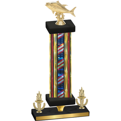 Premium Single Flag USA Victory Fishing Trophy