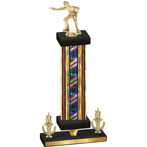 Premium Single Flag USA Victory Shooter Trophy