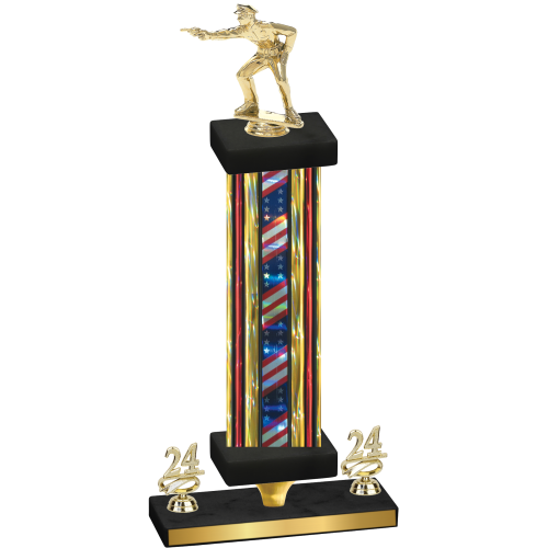 Premium Single Flag USA Year Shooter Trophy
