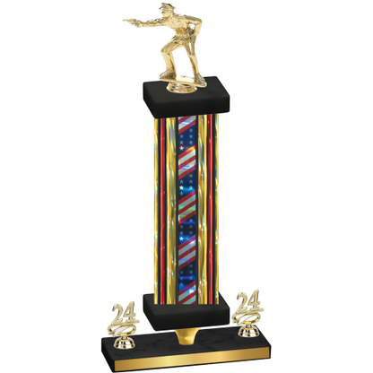 Premium Single Flag USA Year Shooter Trophy