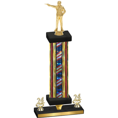 Premium Single Flag USA Year Shooter Trophy