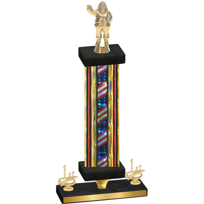 Premium Single Flag USA First Place Holiday Trophy