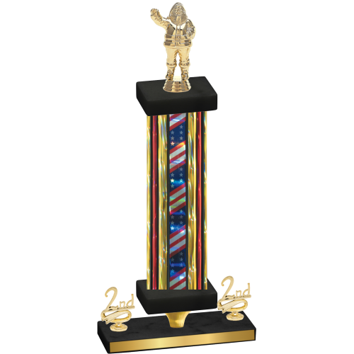 Premium Single Flag USA Second Place Holiday Trophy