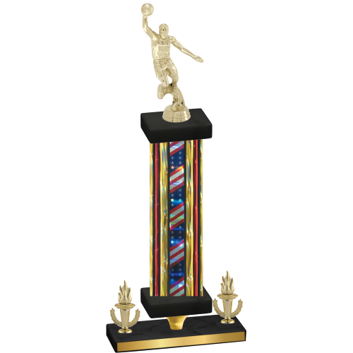 Premium Single Flag USA Victory Basketball Trophy