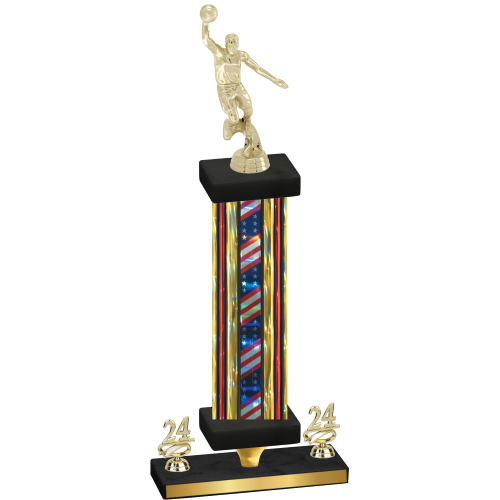 Premium Single Flag USA Year Basketball Trophy