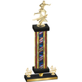 Premium Single Flag USA Fourth Place Flag Football Trophy