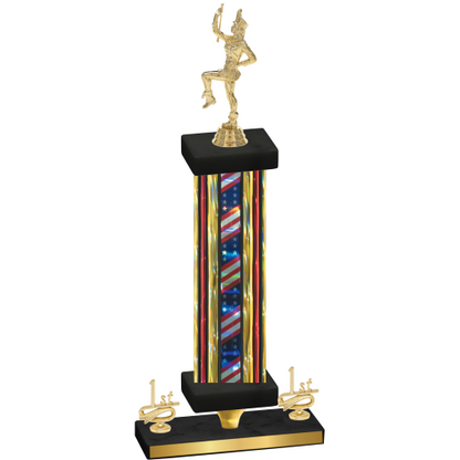 Premium Single Flag USA First Place Majorette Trophy
