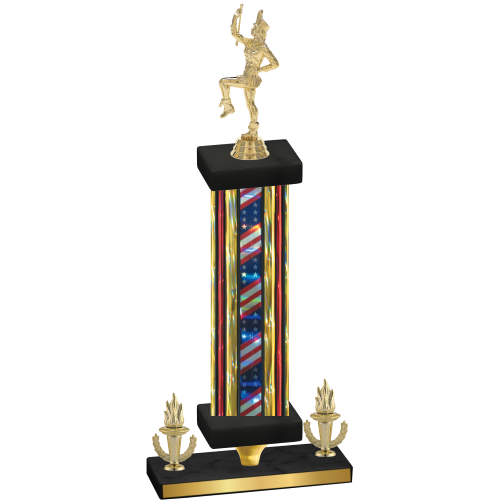 Premium Single Flag USA Victory Majorette Trophy