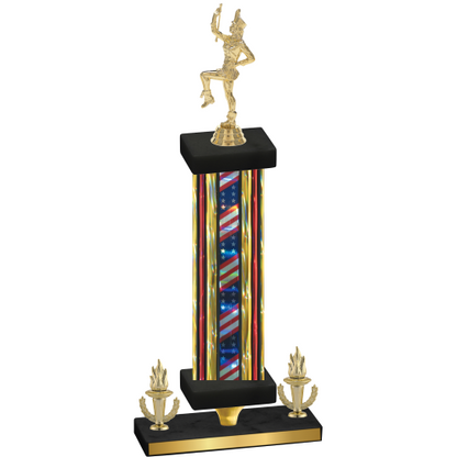 Premium Single Flag USA Victory Majorette Trophy