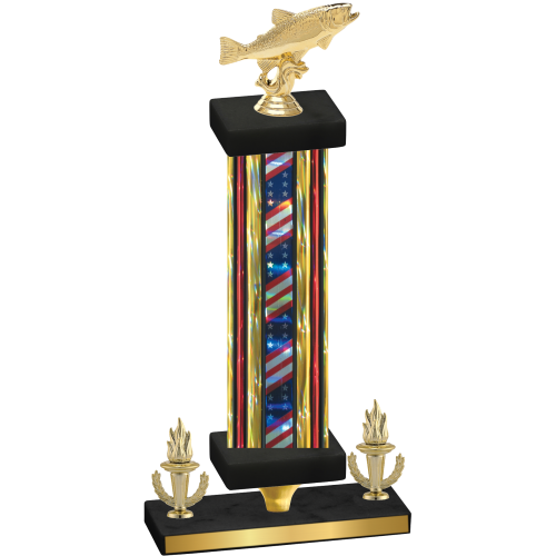 Premium Single Flag USA Victory Fishing Trophy