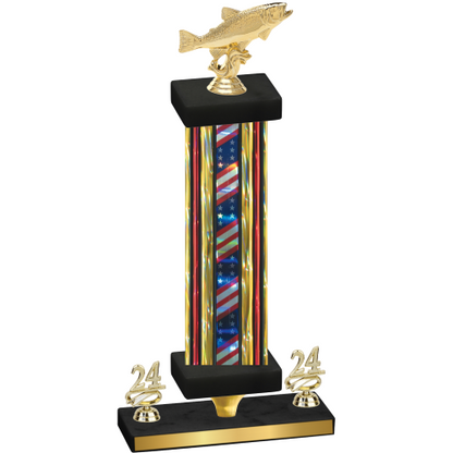 Premium Single Flag USA Year Fishing Trophy
