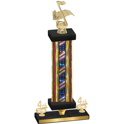 Premium Single Flag USA Fourth Place Music Trophy