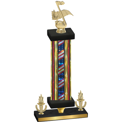 Premium Single Flag USA Victory Music Trophy
