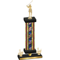 Premium Single Flag USA Third Place Golf Trophy