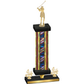 Premium Single Flag USA Fourth Place Golf Trophy