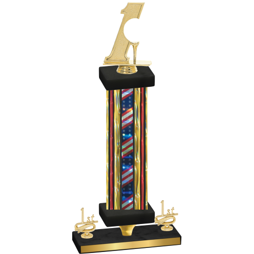 Premium Single Flag USA First Place Golf Trophy