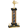 Premium Single Flag USA Second Place Karate Trophy