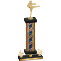 Premium Single Flag USA Fourth Place Karate Trophy