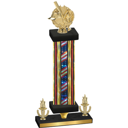 Premium Single Flag USA Victory Baseball Trophy