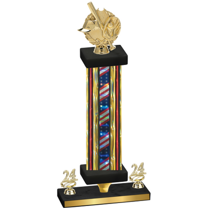 Premium Single Flag USA Year Baseball Trophy