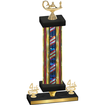 Premium Single Flag USA Fourth Place Academics Trophy