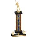 Premium Single Flag USA Fourth Place Softball Trophy