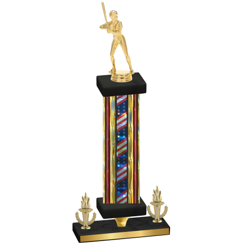 Premium Single Flag USA Victory Softball Trophy
