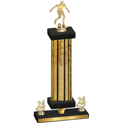 Premium Single Gold Glacier Year Soccer Trophy