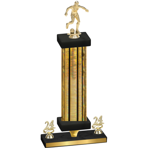 Premium Single Gold Glacier Year Soccer Trophy