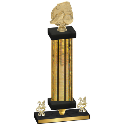 Premium Single Gold Glacier Year Soccer Trophy