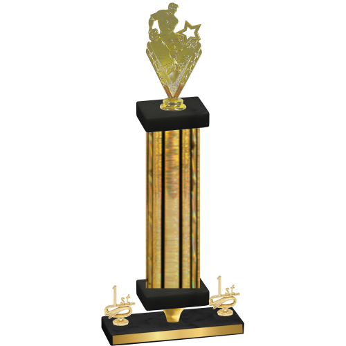 Premium Single Gold Glacier First Place Rugby Trophy