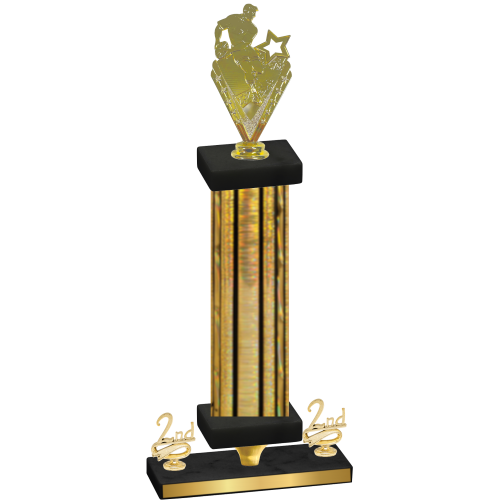 Premium Single Gold Glacier Second Place Rugby Trophy