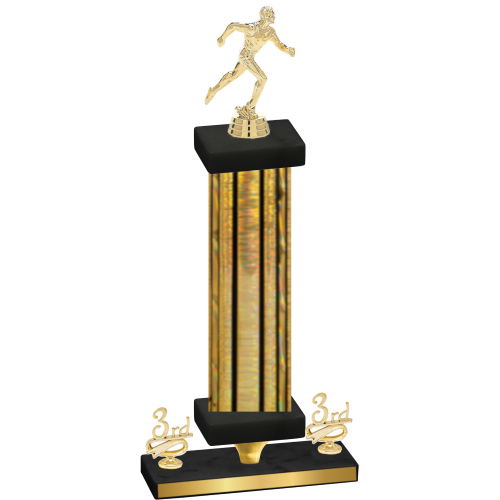 Premium Single Gold Glacier Third Place Running Trophy