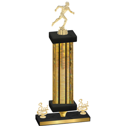 Premium Single Gold Glacier Third Place Running Trophy