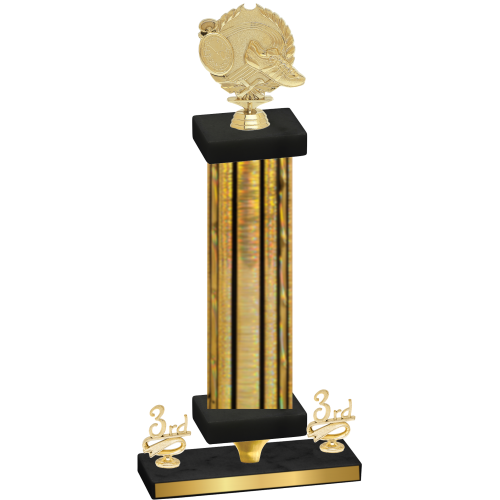 Premium Single Gold Glacier Third Place Running Trophy