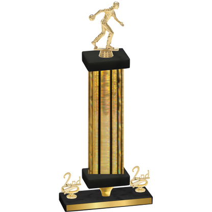 Premium Single Gold Glacier Second Place Bowling Trophy