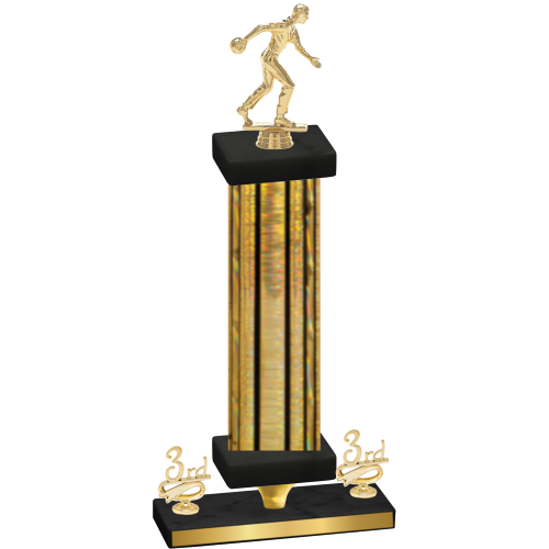 Premium Single Gold Glacier Third Place Bowling Trophy