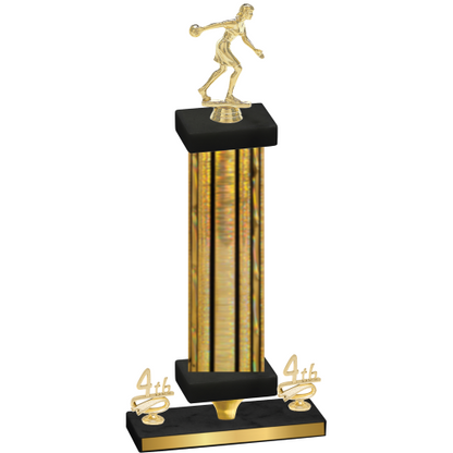 Premium Single Gold Glacier Fourth Place Bowling Trophy