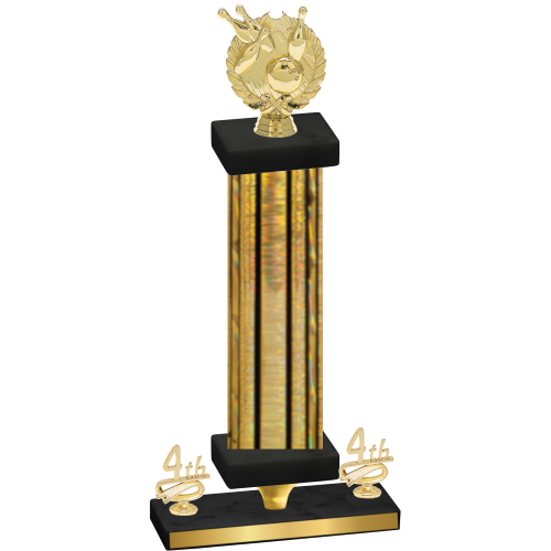 Premium Single Gold Glacier Fourth Place Bowling Trophy