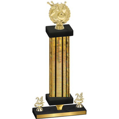 Premium Single Gold Glacier Year Bowling Trophy