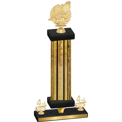 Premium Single Gold Glacier Fourth Place Swimming Trophy