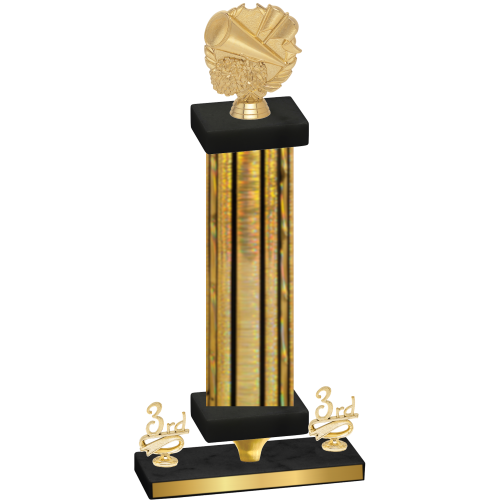 Premium Single Gold Glacier Third Place Cheerleading Trophy