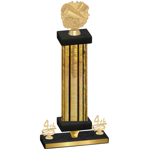 Premium Single Gold Glacier Fourth Place Cheerleading Trophy