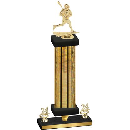 Premium Single Gold Glacier Year Lacrosse Trophy